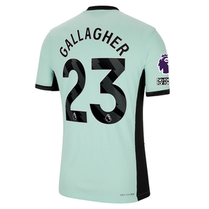 Nike Chelsea Authentic Connor Gallagher Match Vaporknit Third Jersey w/ EPL + No Room For Racism Patches 23/24 (Mint Foam/Black)
