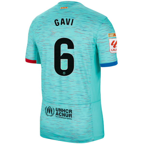 Nike Barcelona Pablo Gavi Third Jersey w/ La Liga Champion Patches 23 ...