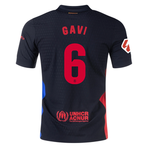 Nike Barcelona Authentic Gavi Away Jersey w/ La Liga Patch 24/25 (Black/University Red/Hyper Royal)