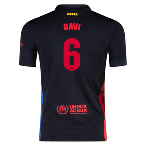 Nike Youth Barcelona Gavi Away Jersey 24/25 (Black/University Red/Hyper Royal)