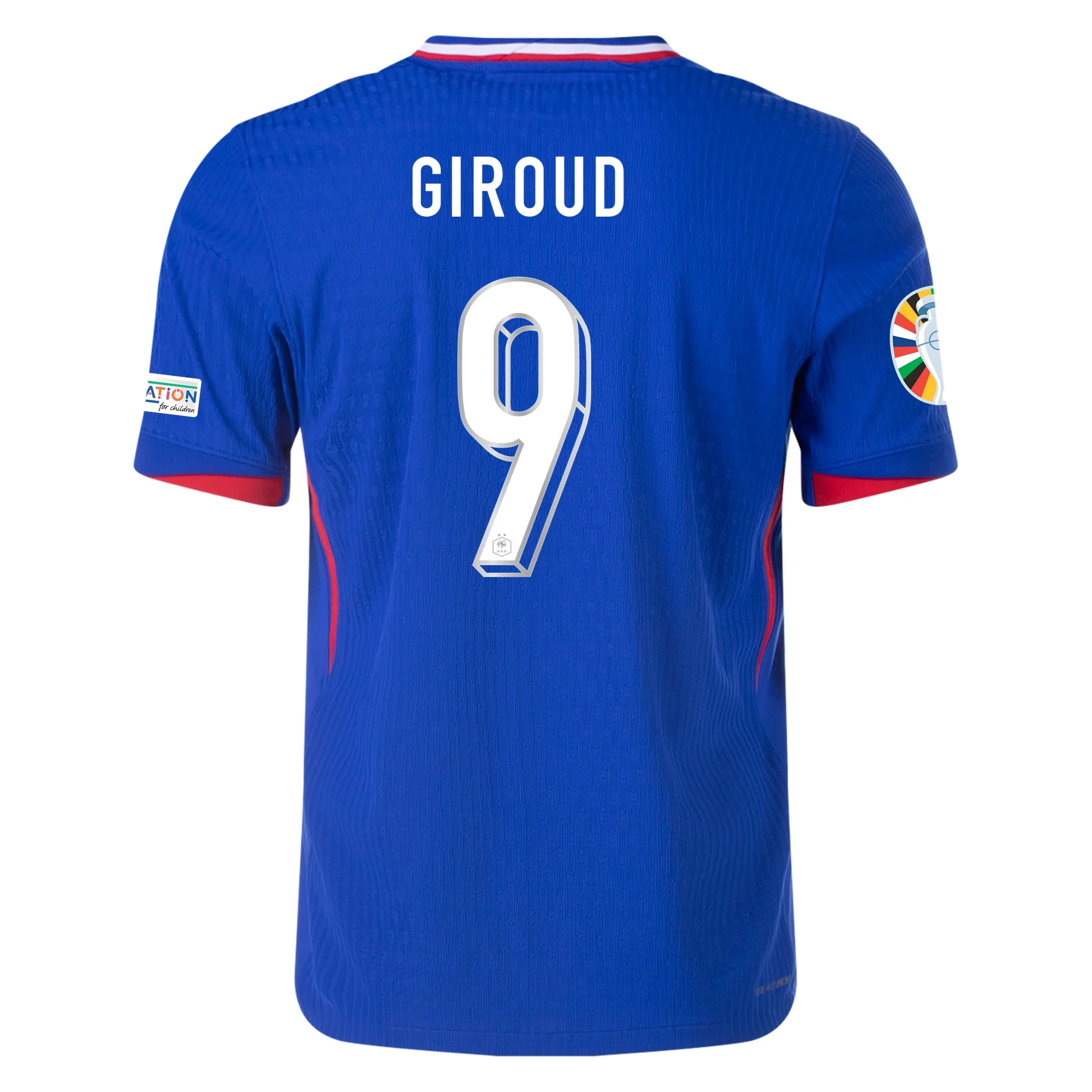 Nike Mens France Authentic Oliver Giroud Match Home Jersey w/ Euro