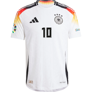 adidas Germany Authentic Serge Gnabry Home Jersey w/ Euro 2024 Patches 24/25 (White)