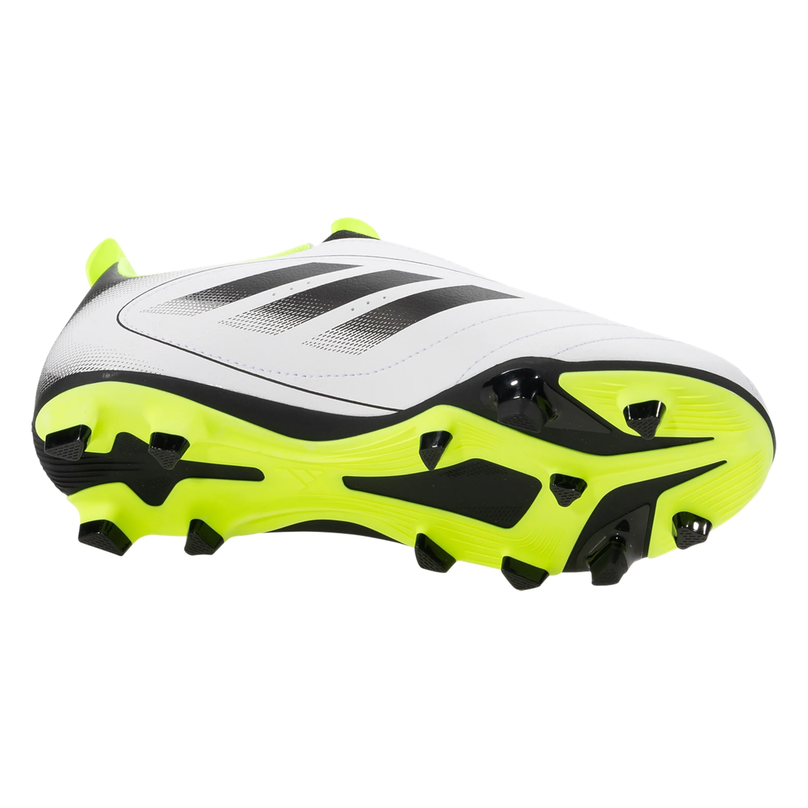 adidas Youth Jr. Goletto IX Laceless FG/MG Soccer Cleats (White/Lucid Lemon)