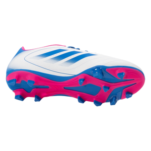 adidas Jr. Goletto IX Laceless FG/MG Soccer Cleats (White/Bright Royal/Pink)