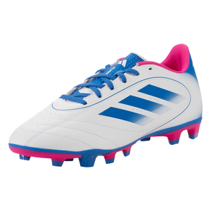 adidas Jr. Goletto IX Laceless FG/MG Soccer Cleats (White/Bright Royal/Pink)