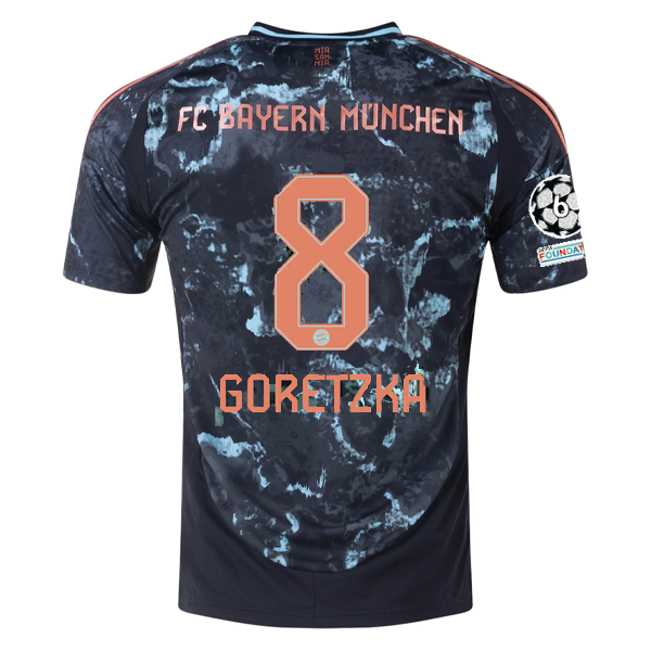 adidas Bayern Munich Authentic Leon Goretzka Away Jersey w/ Champions ...