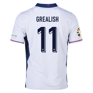 Nike England Jack Grealish Home Jersey w/ Euro 2024 Patches 24/25 (White/Blue Void)