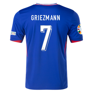 Nike France Antoine Griezmann Home Jersey w/ Euro 2024 Patches 24/25 (Bright Blue/University Red)