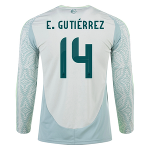 adidas Mens Mexico Erick Gutiérrez Away Long Sleeve Jersey 24/25 (Linen Green)