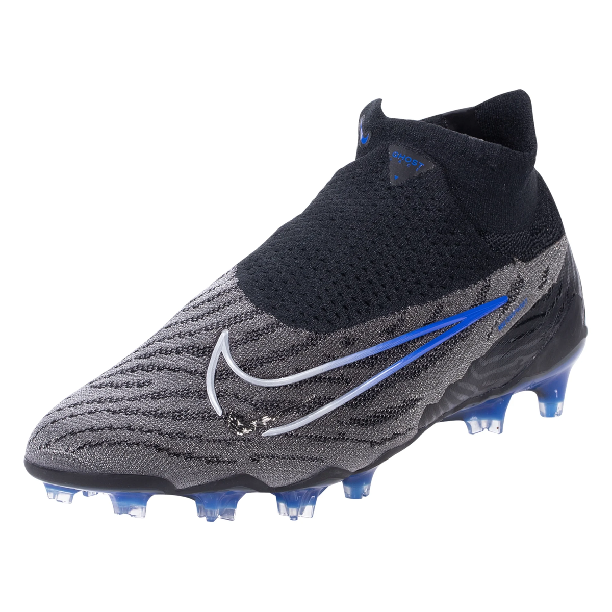 Nike Phantom GX Elite DF FG Soccer Cleats (Black/Chrome-Hyper Royal ...