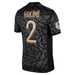 Nike Paris Saint-Germain Archaf Hakimi Third Jersey w/ Ligue 1 Patch 23/24 (Anthracite/Black/Stone)