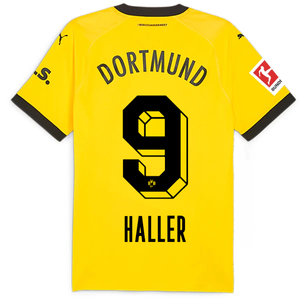 Puma Borussia Dortmund Authentic Sebastian Haller Home Jersey w/ Bundesliga Patch 23/24 (Cyber Yellow/Puma Black)