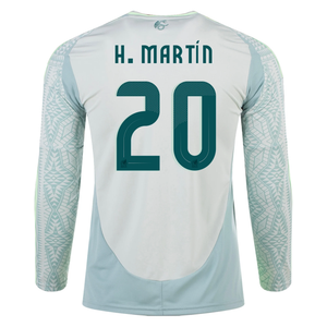 adidas Mens Mexico Henry Martín Away Long Sleeve Jersey 24/25 (Linen Green)