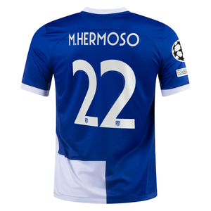 Nike Atletico Madrid Mario Hermoso Away Jersey w/ Champions League Patches 23/24 (Old Royal/White)