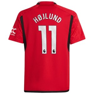 adidas Youth Manchester United Rasmus Højlund Home Jersey 23/24 (Team College Red)
