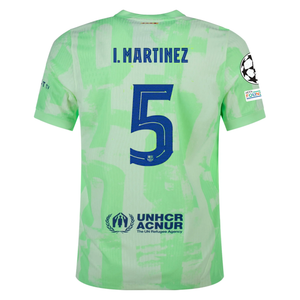 Nike Barcelona Authentic Iñigo Martínez Third Jersey w/ Champions League Patches 24/25 (Barely Volt/Old Royal)