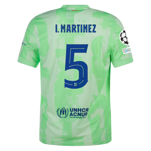 Nike Barcelona Iñigo Martínez Third Jersey w/ Champions League Patches 24/25 (Barely Volt/Old Royal)