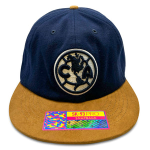 Fan Ink Club America Lafayette Snapback Hat (Navy/Brown)