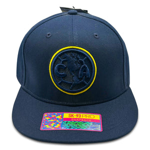 Fan Ink Club America Eclipse Snapback Hat (Navy/Yellow)