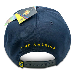 Fan Ink Club America Eclipse Snapback Hat (Navy/Yellow)