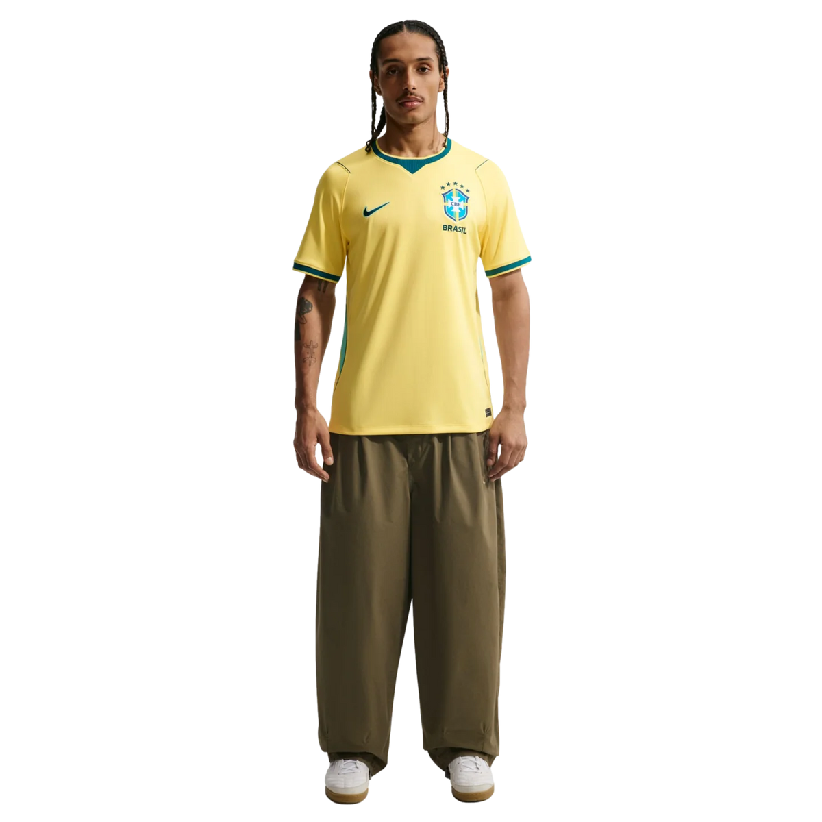 Nike Men's Brazil Home Stadium Jersey 2026 (Canary/Teal)