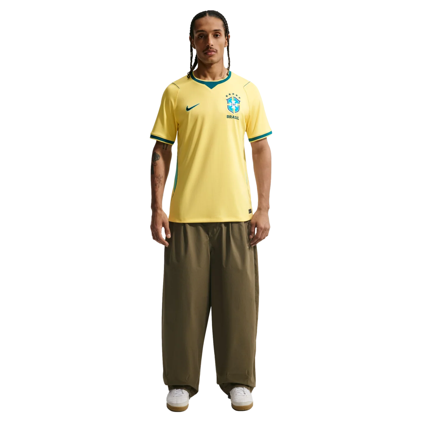 Nike Men's Brazil Home Stadium Jersey 2026 (Canary/Teal)