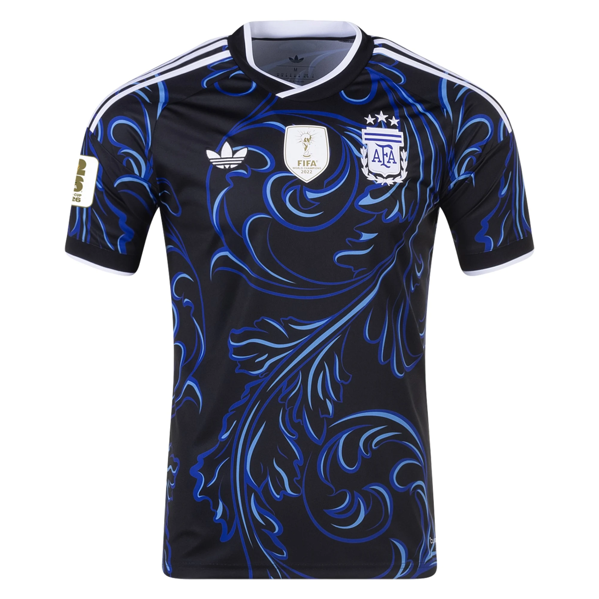 adidas Men's Argentina Away Stadium Jersey 2026 w/ FIFA World Cup 26™ Patch (Black/Blue)