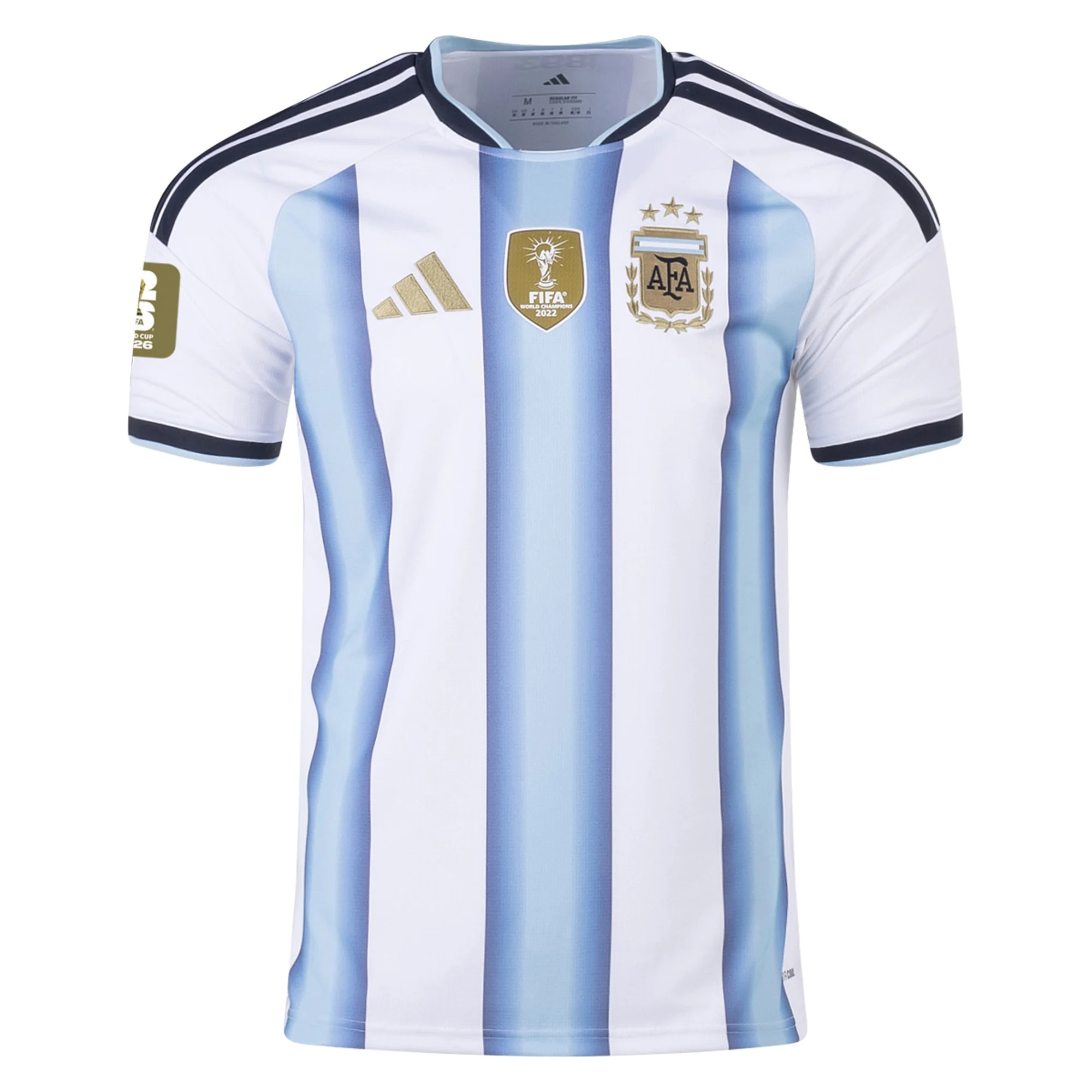 adidas Men's Argentina 2026 Home World Cup 2026 Jersey w/ FIFA World Cup 26™ Patch (White/Icey Light Blue)