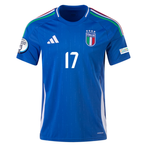 adidas Italy Ciro Immobile Home Jersey w/ Euro 2024 Patches 24/25 (Blue)
