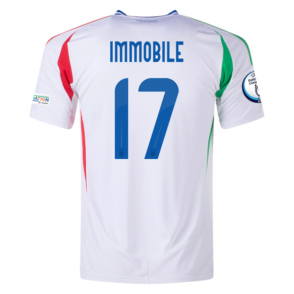 adidas Italy Ciro Immobile Away Jersey w/ Euro 2024 Patches 24/25