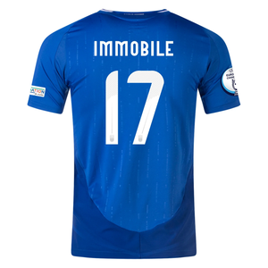 adidas Italy Authentic Ciro Immobile Home Jersey w/ Euro 2024 Patches 24/25 (Blue)
