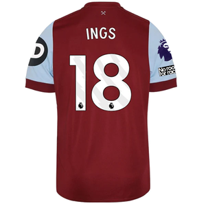 Umbro West Ham United Danny Ings Home Jersey w/ EPL + No Room For Racism Patches 23/24 (Claret/Blue)