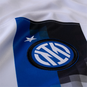 Nike Inter Milan Davy Klaassen Away Jersey w/ Champions League + Copa Italia Patches 23/24 (White/Lyon Blue)