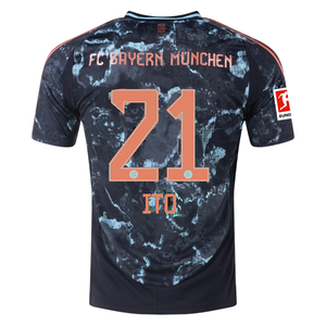 adidas Bayern Munich Hiroki Ito Away Jersey w/ Bundesliga Patch 24/25 (Black/Copper/Blue)