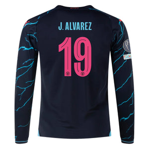 Puma Manchester City Julián Álvarez Third Long Sleeve Jersey w/ Champion Leagues + Club World Cup Patch 23/24 (Dark Navy/Hero Blue)