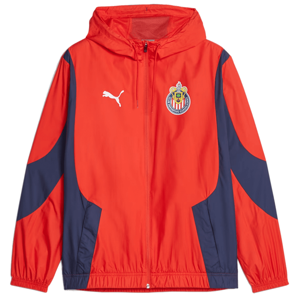 Puma Chivas Pre Match Woven Jacket 23/24 (Puma Red/Puma Navy) Soccer
