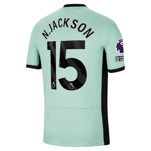 Nike Chelsea Nicolas Jackson Third Jersey w/ EPL + No Room For Racism Patches 23/24 (Mint Foam/Black)