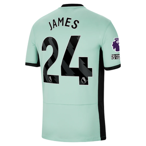 Nike Chelsea Reece James Third Jersey w/ EPL + No Room For Racism Patches 23/24 (Mint Foam/Black)