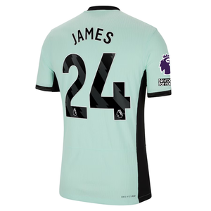 Nike Chelsea Authentic Reece James Match Vaporknit Third Jersey w/ EPL + No Room For Racism Patches 23/24 (Mint Foam/Black)