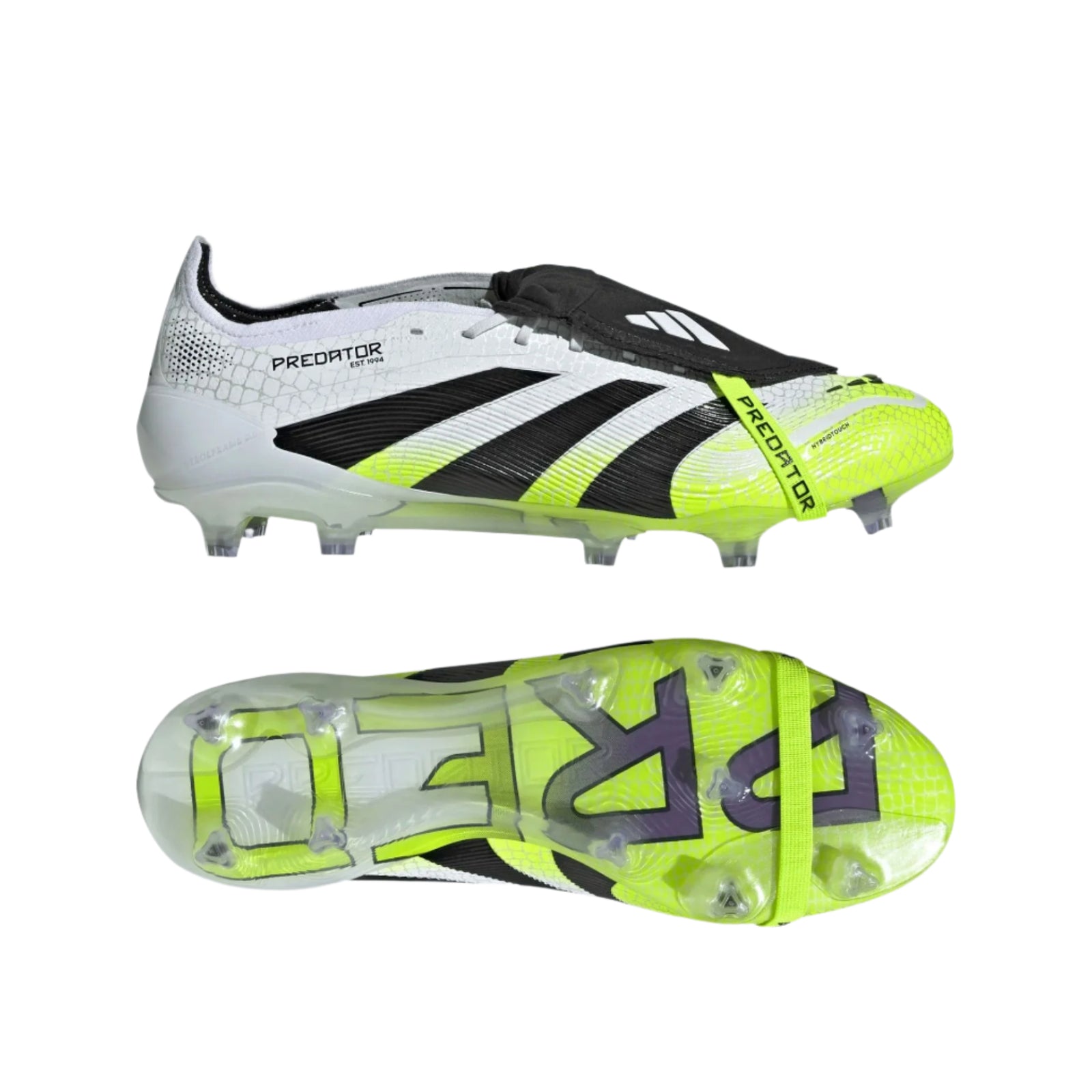 adidas Predator Elite Firm Ground Soccer Cleats (White/Black/Lucid Lemon)