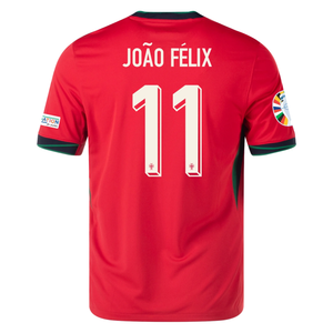 Nike Portugal João Félix Home Jersey w/ Euro 2024 Patches 24/25 (University Red/Pine Green/Sail)