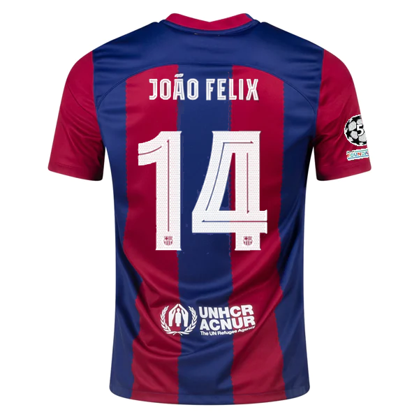 Nike Barcelona João Félix Home Jersey 23/24 w/ Champions League Patche ...