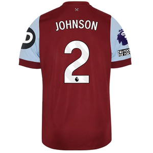 Umbro West Ham United Johnson Home Jersey w/ EPL + No Room For Racism Patches 23/24 (Claret/Blue)