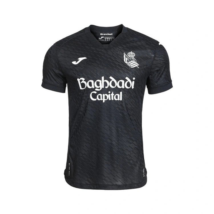 Joma Mens Real Sociedad Away Jersey w/ La Liga Patch 26/27 (Black)