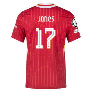 Nike Liverpool Match Authentic Curtis Jones Home Jersey w/ Champions League Patches 24/25 (Gym Red/Chrome Yellow)