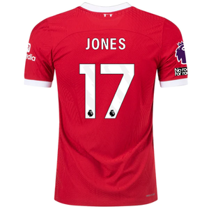 Nike Liverpool Authentic Curtis Jones Vaporknit Match Home Jersey w/ EPL + No Room For Racism 23/24 (Red/White)