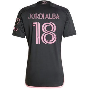 adidas Inter Miami Jordi Alba Royal Caribbean Away Jersey w/ MLS + Apple TV Patches 23/24 (Black/Bliss Pink)