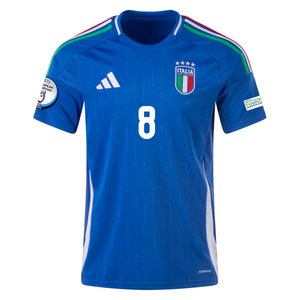 adidas Italy Jorginho Home Jersey w/ Euro 2024 Patches 24/25 (Blue)