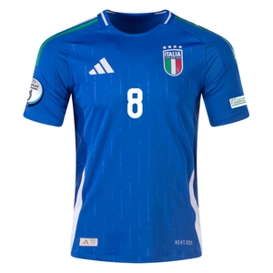 adidas Italy Authentic Jorginho Home Jersey w/ Euro 2024 Patches 24/25 (Blue)