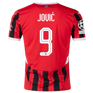 Puma AC Milan Luka Jović Home Jersey w/ Champions League Patches 24/25 (Puma Red/Puma Black)